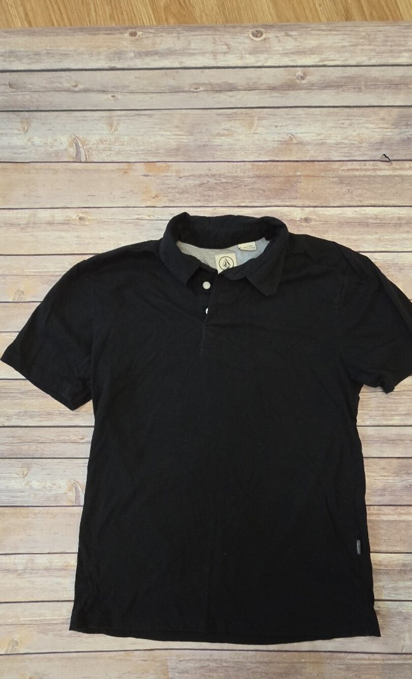 Volcom Black Polo Shirt with Subtle Logo Detail